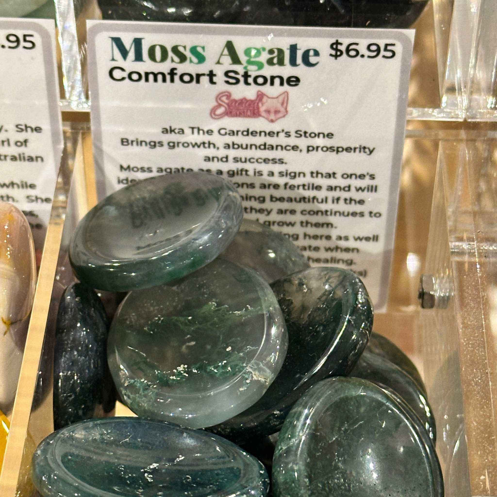 Moss Agate Comfort Stone by Sacred Crystals