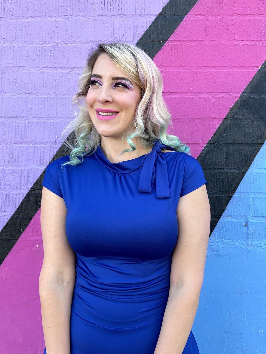 Bombshell Dress in Royal Blue by Retrolicious