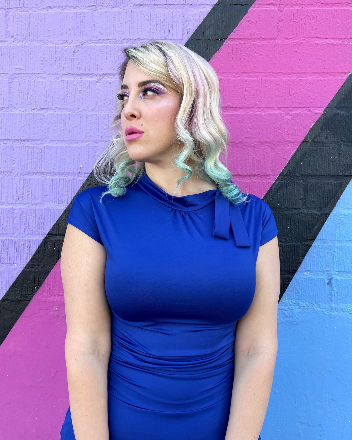 Bombshell Dress in Royal Blue by Retrolicious