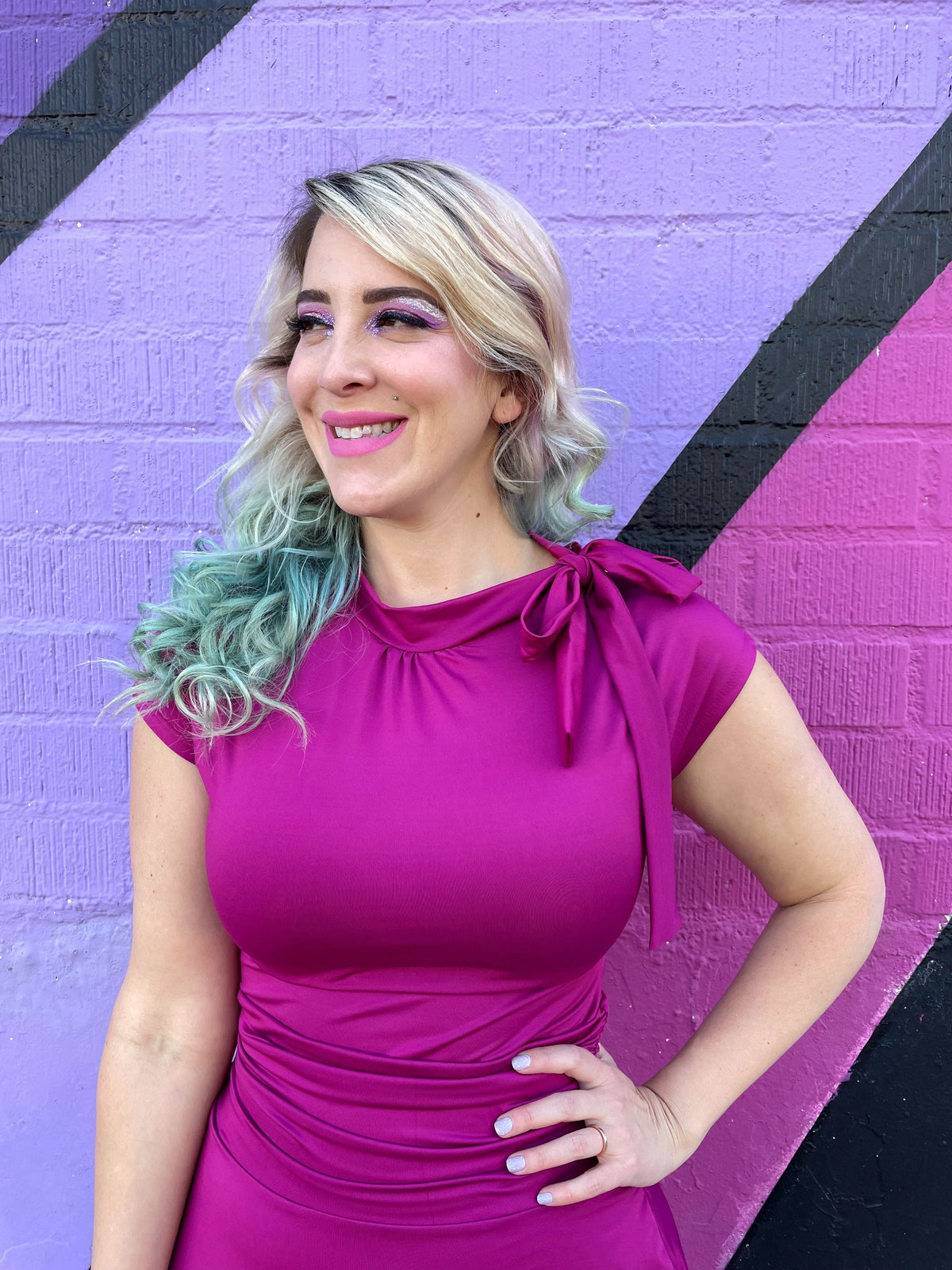 Bombshell Dress in Magenta - 2X only by Retrolicious