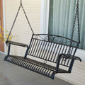 Wrought Iron Outdoor Patio 4-Ft Porch Swing in Black by HomePacific