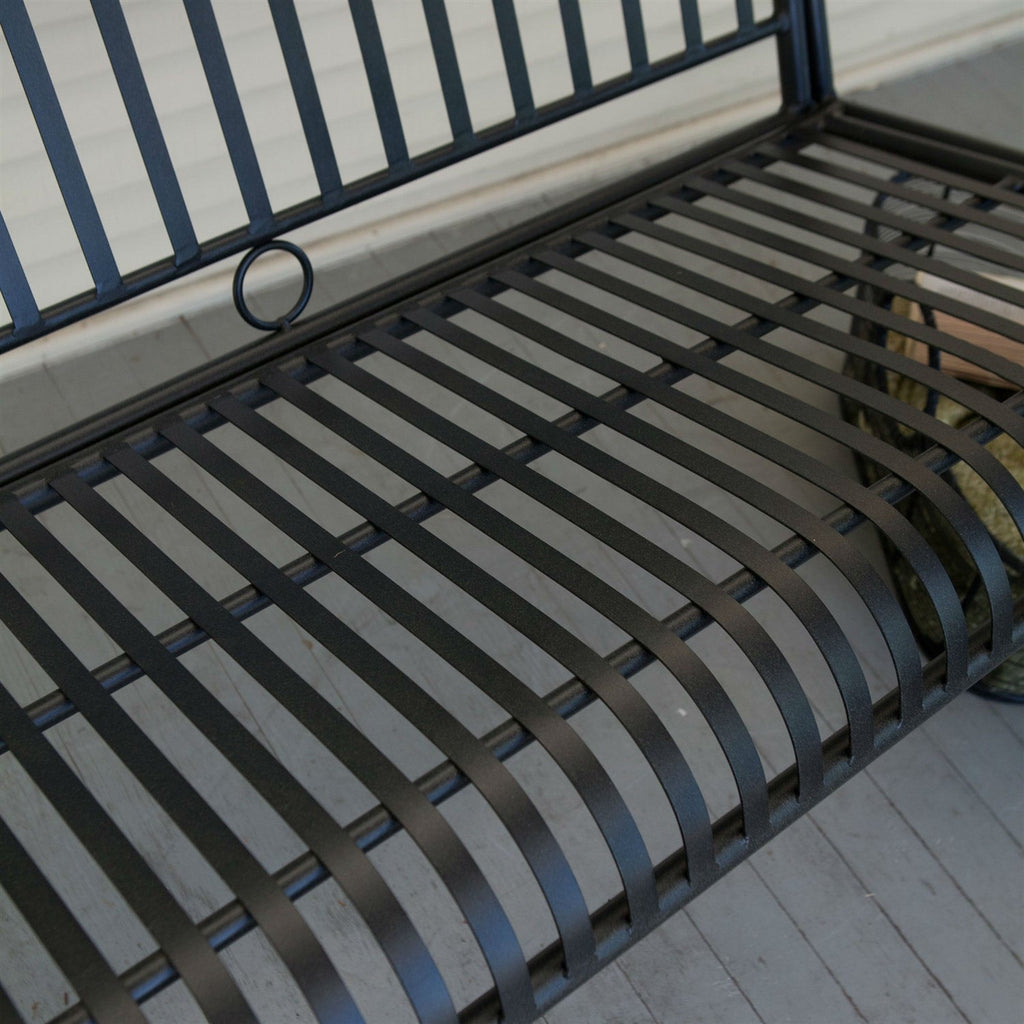 Wrought Iron Outdoor Patio 4-Ft Porch Swing in Black by HomePacific