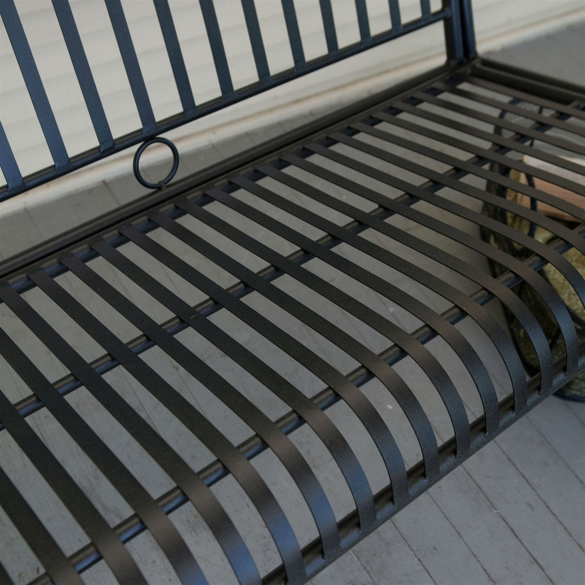 Wrought Iron Outdoor Patio 4-Ft Porch Swing in Black by HomePacific
