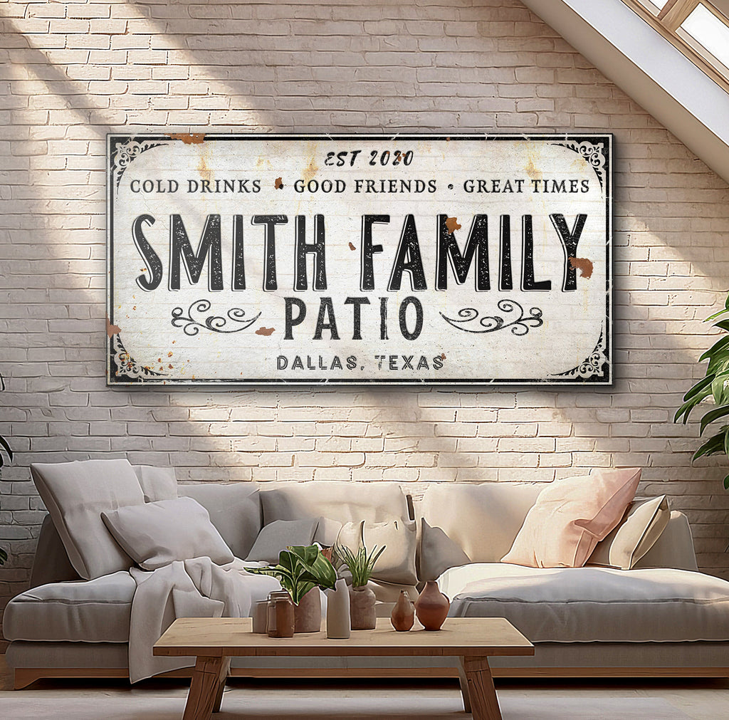 Family Patio Sign by Tailored Canvases