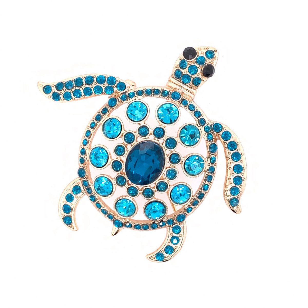 Jeweled Sea Turtle Brooch by Jewelry Made by Me