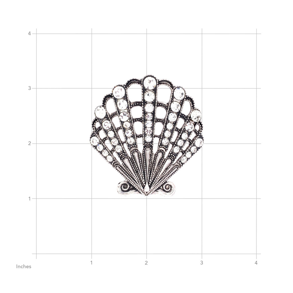 Scallop Seashell Antique Silver Brooch by Jewelry Made by Me