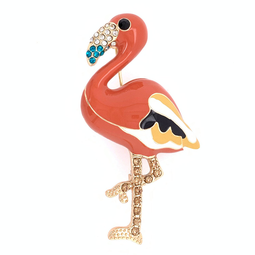 Enamel Pink Flamingo Brooch by Jewelry Made by Me