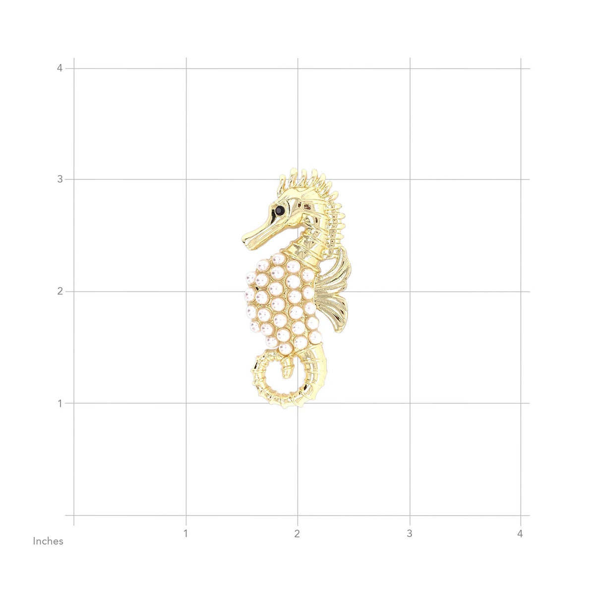 Seahorse and Pearls Gold Brooch by Jewelry Made by Me