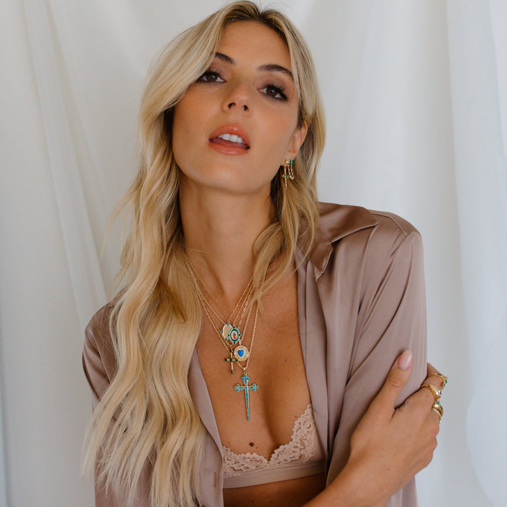 Our Emerald Lady of Guadalupe Necklace by Joy Dravecky