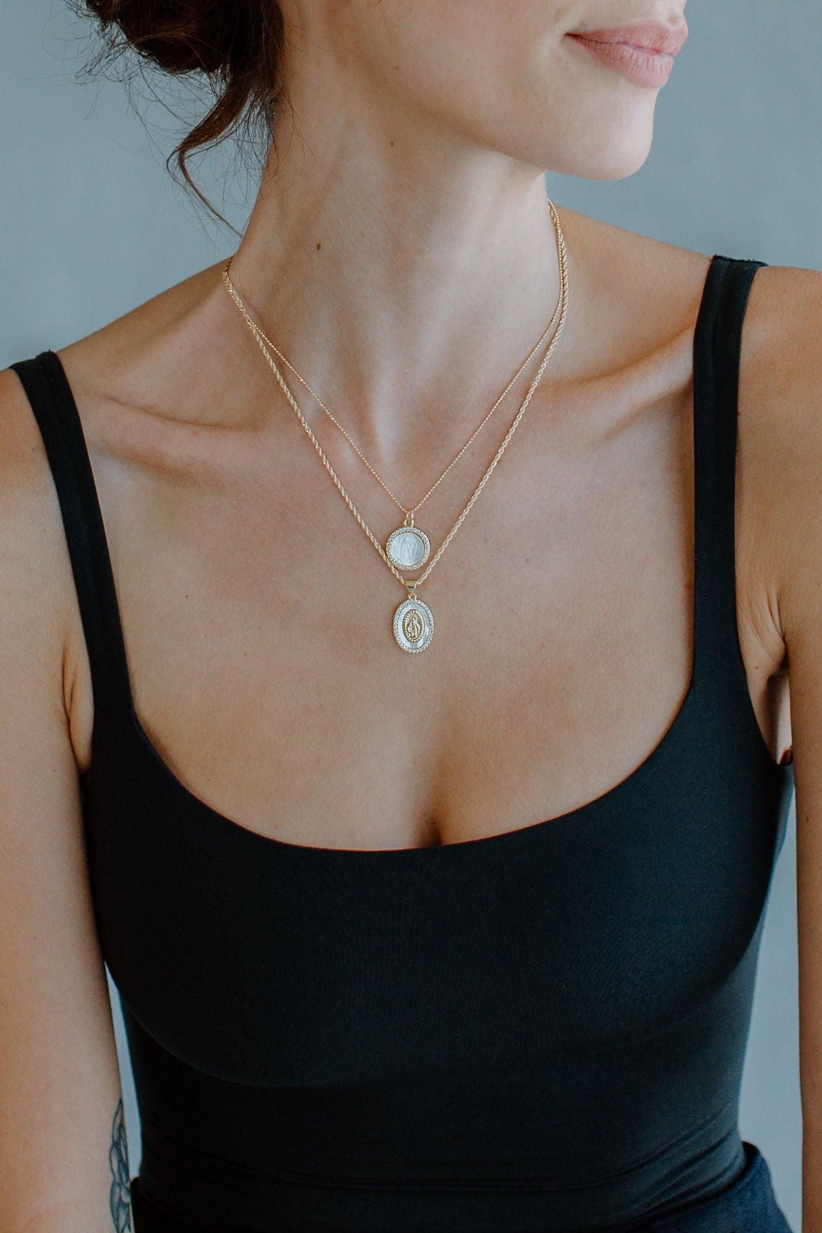 Petite Mother Mary Necklace by Joy Dravecky
