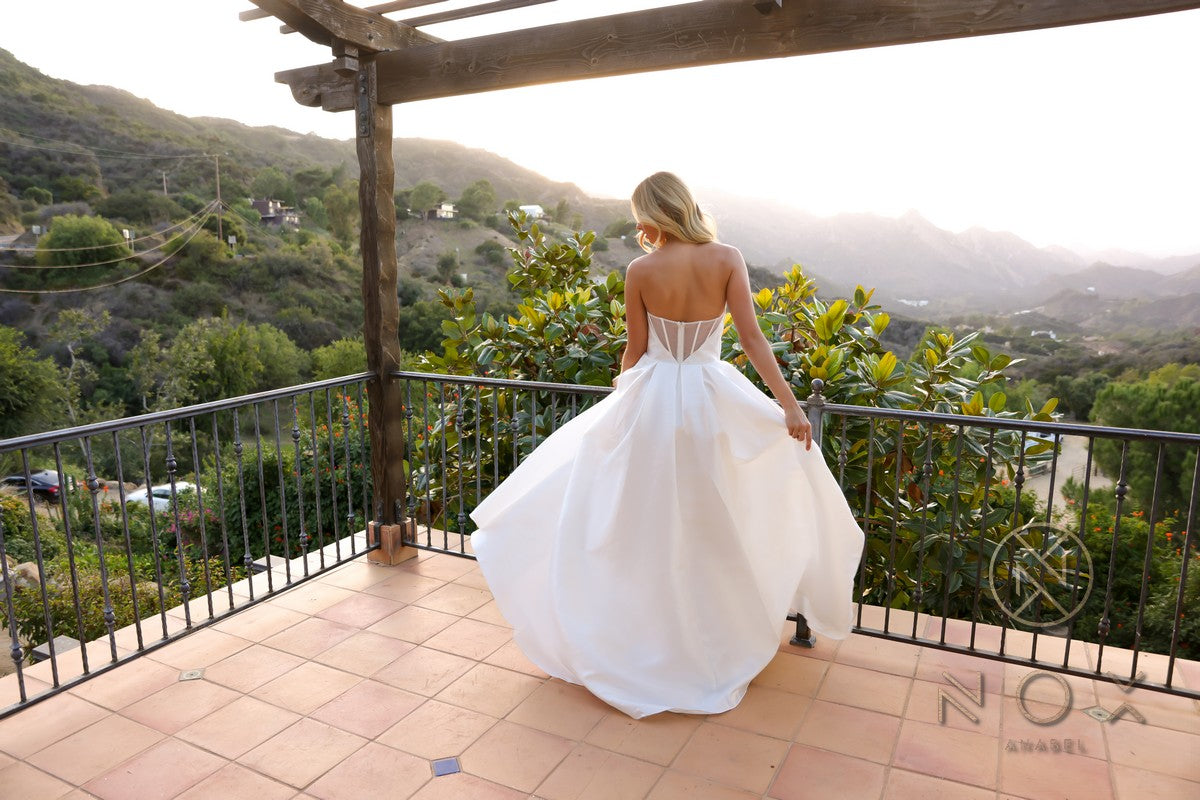 Nox Anabel JE988 Long Strapless Corset A-Line Wedding Gown by DiscountDressShop