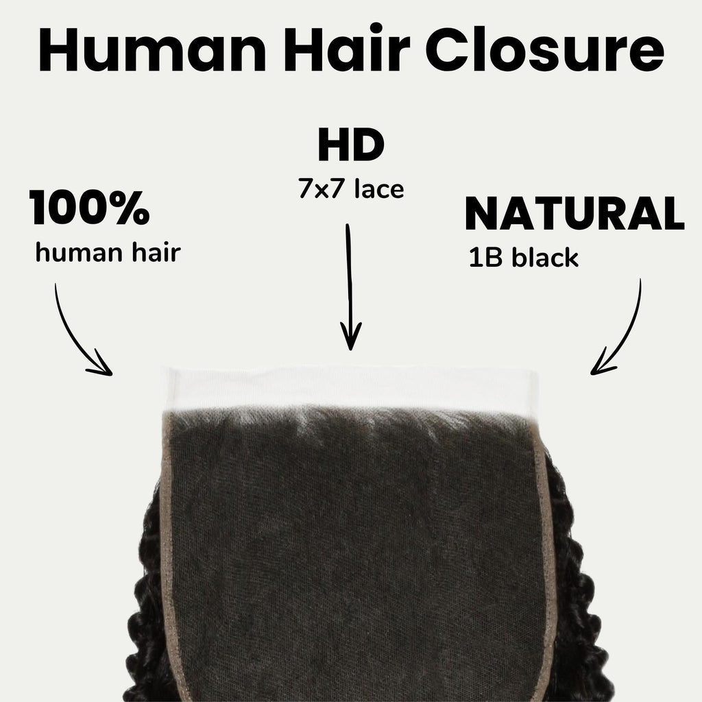 Jerry Curl 7x7 HD Lace Human Hair Closure by Private Label