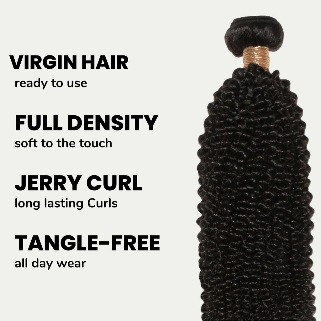 Jerry Curl 100% Human Hair Bundles by Private Label