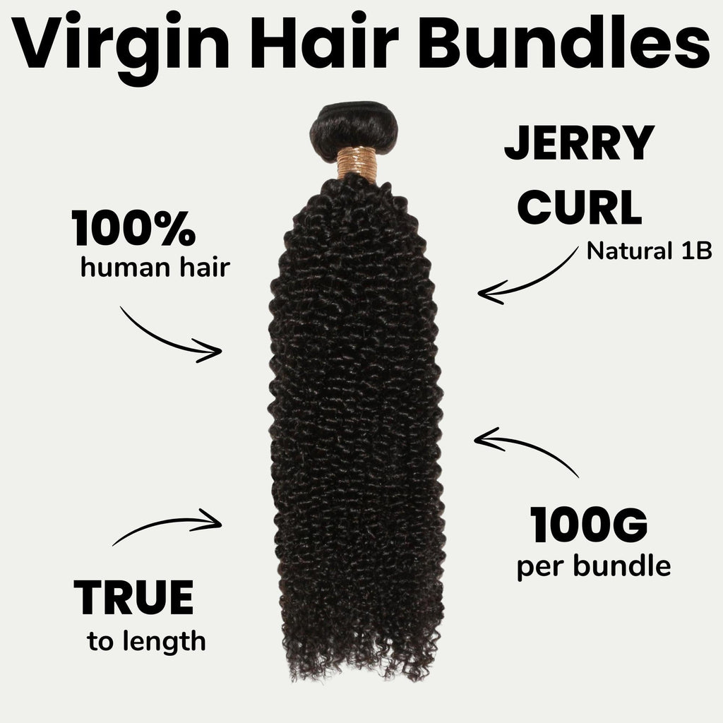 Jerry Curl 100% Human Hair Bundles by Private Label