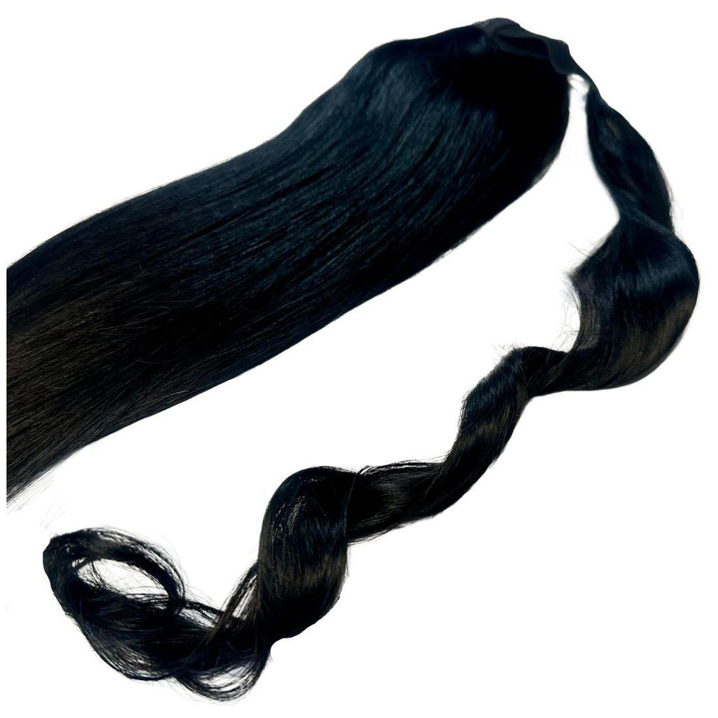 Jet Black 100% Human Hair Ponytail Extension by Private Label