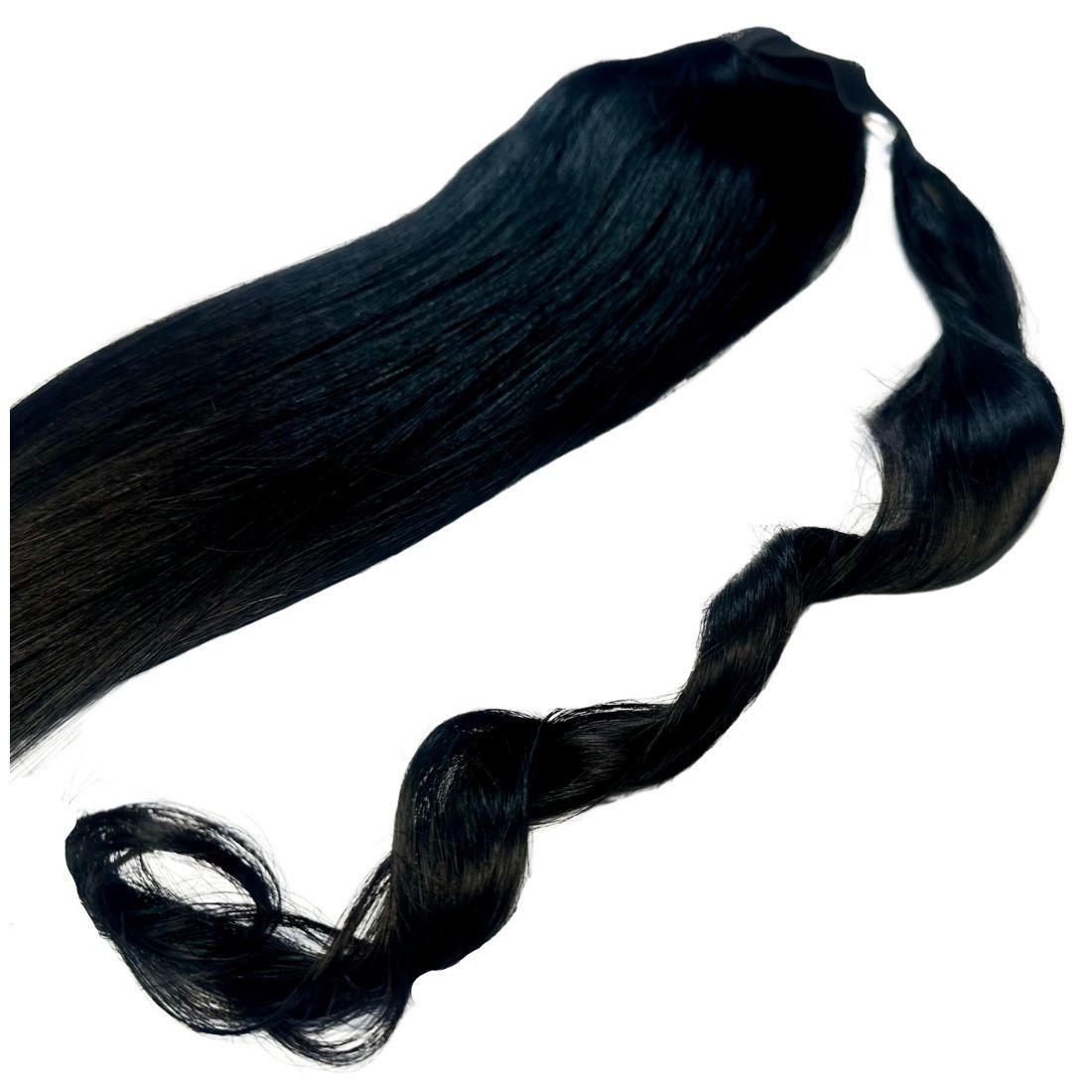 Jet Black 100% Human Hair Ponytail Extension by Private Label