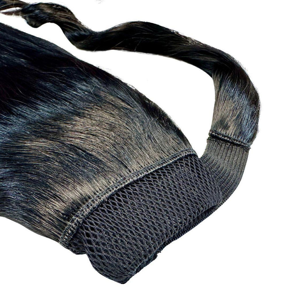 Jet Black 100% Human Hair Ponytail Extension by Private Label