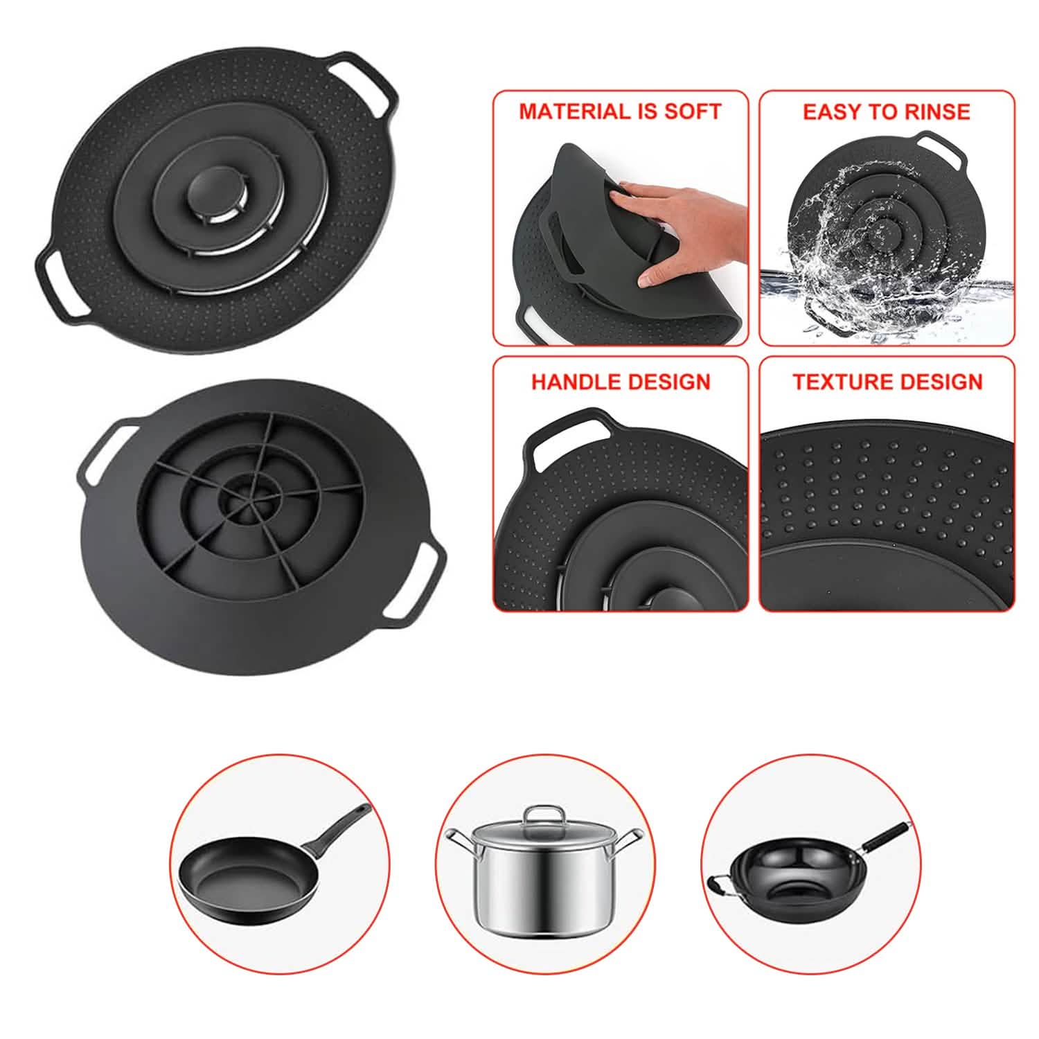 Boil Over Spill Stopper Safeguard Lid Cover For Pots And Pans by DailySale