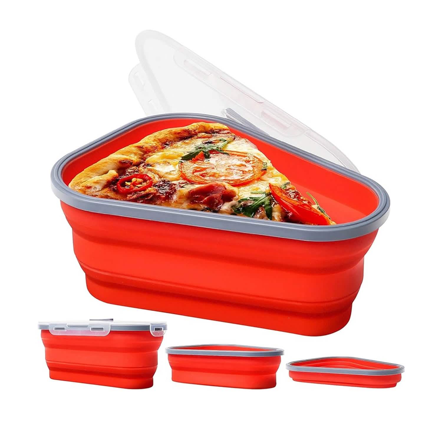 Collapsible Adjustable Reusable Pizza Storage Container with 5 Microwavable Serving Trays by DailySale