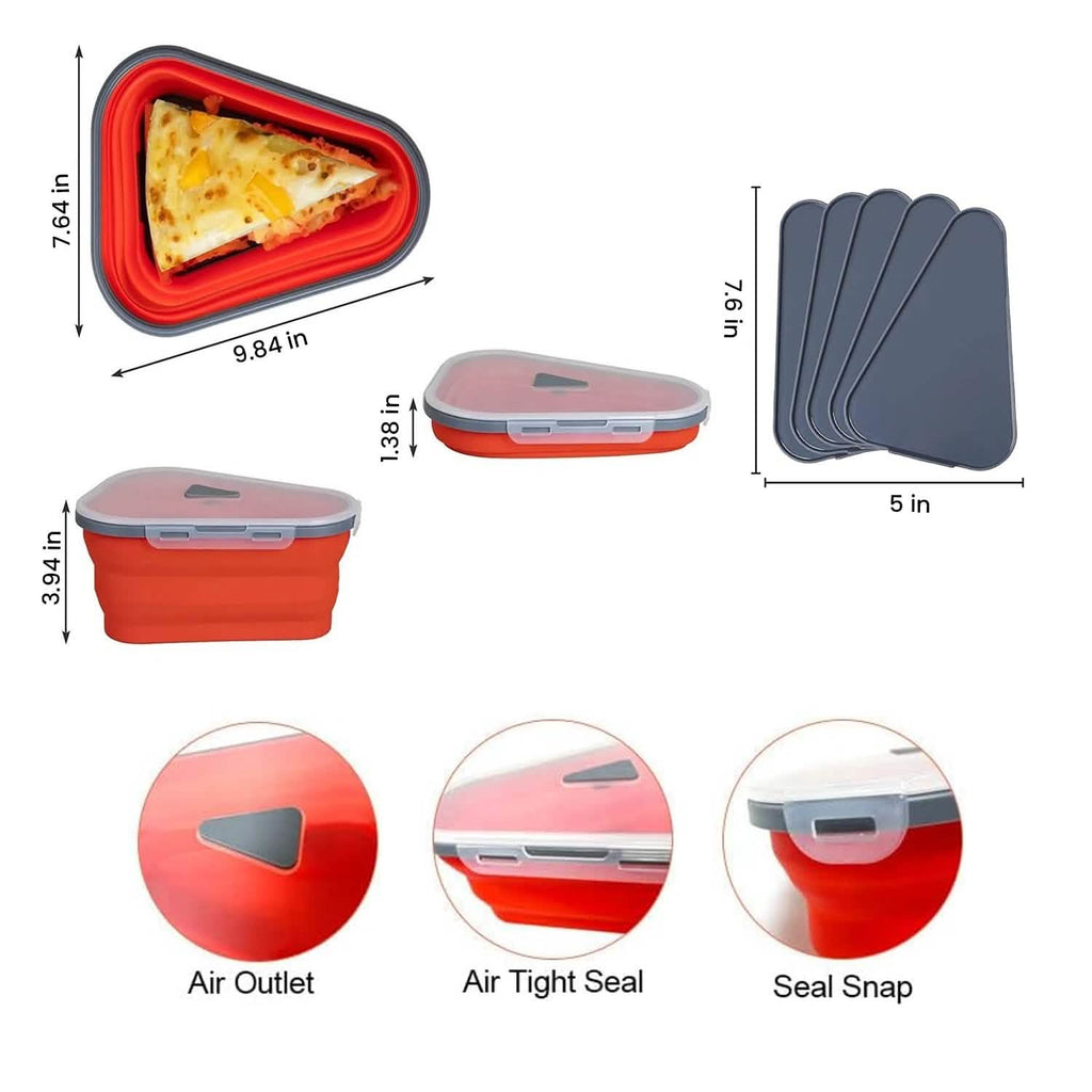 Collapsible Adjustable Reusable Pizza Storage Container with 5 Microwavable Serving Trays by DailySale