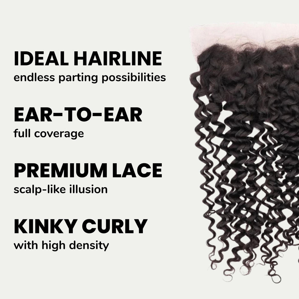 Kinky Curly 13x4 Transparent Lace Human Hair Frontal by Private Label