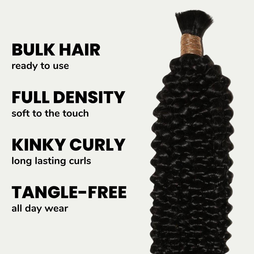 Kinky Curly Bulk 100% Human Braiding Hair by Private Label
