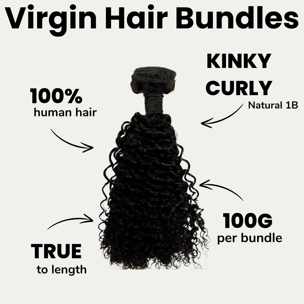 Kinky Curly 100% Human Hair Bundles by Private Label