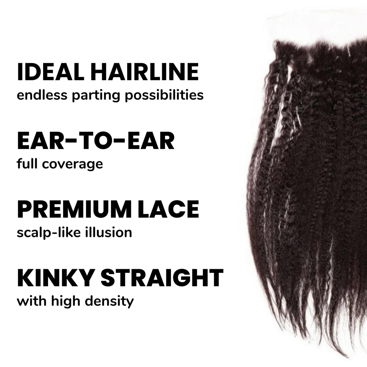 Kinky Straight 13x4 Transparent Lace Human Hair Frontal by Private Label