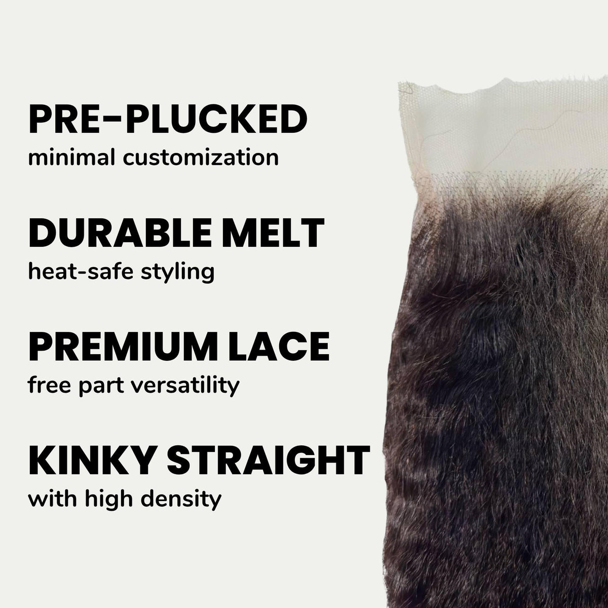 Kinky Straight 6x6 HD Lace Human Hair Closure by Private Label