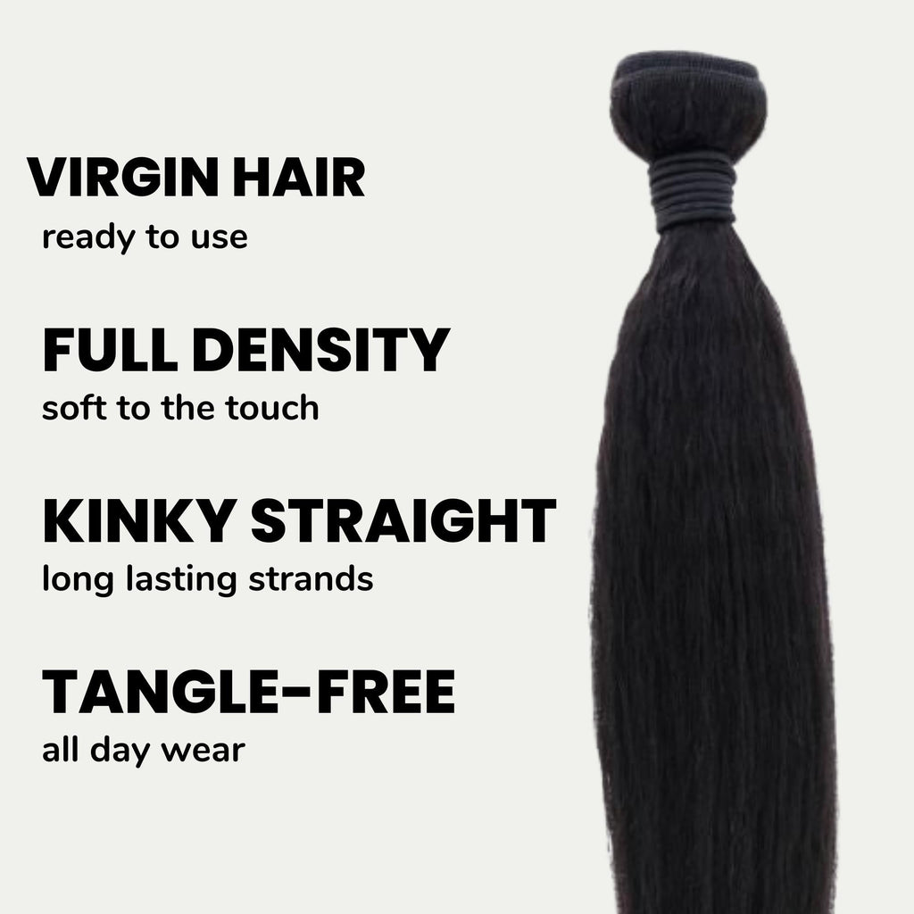 Kinky Straight 100% Human Hair Bundles by Private Label