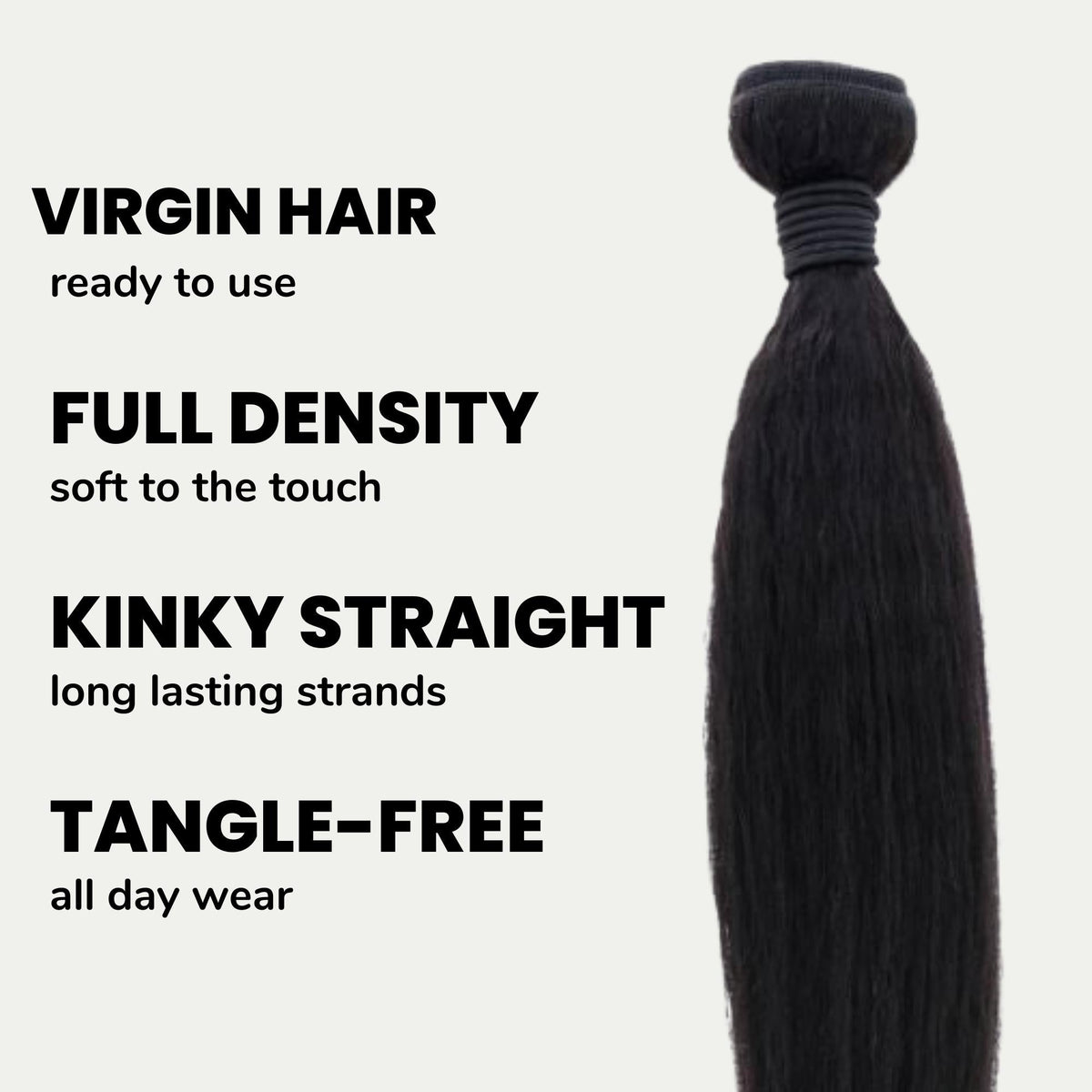 Kinky Straight 100% Human Hair Bundles by Private Label