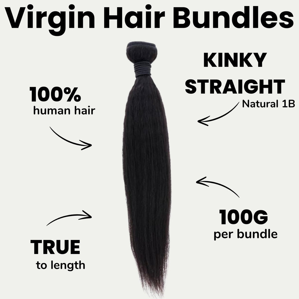 Kinky Straight 100% Human Hair Bundles by Private Label