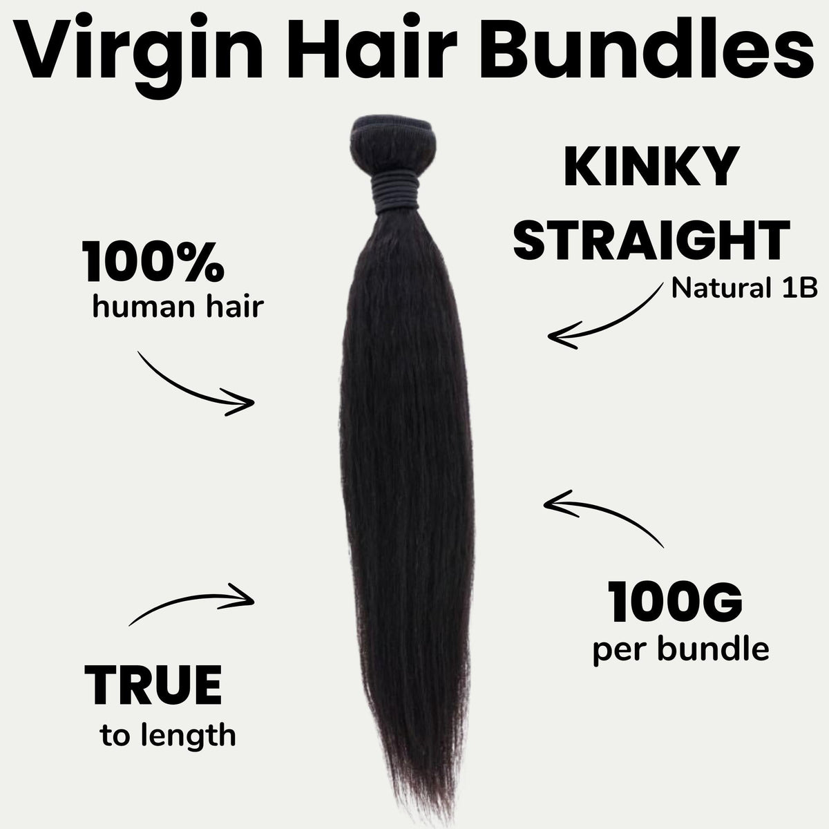 Kinky Straight 100% Human Hair Bundles by Private Label