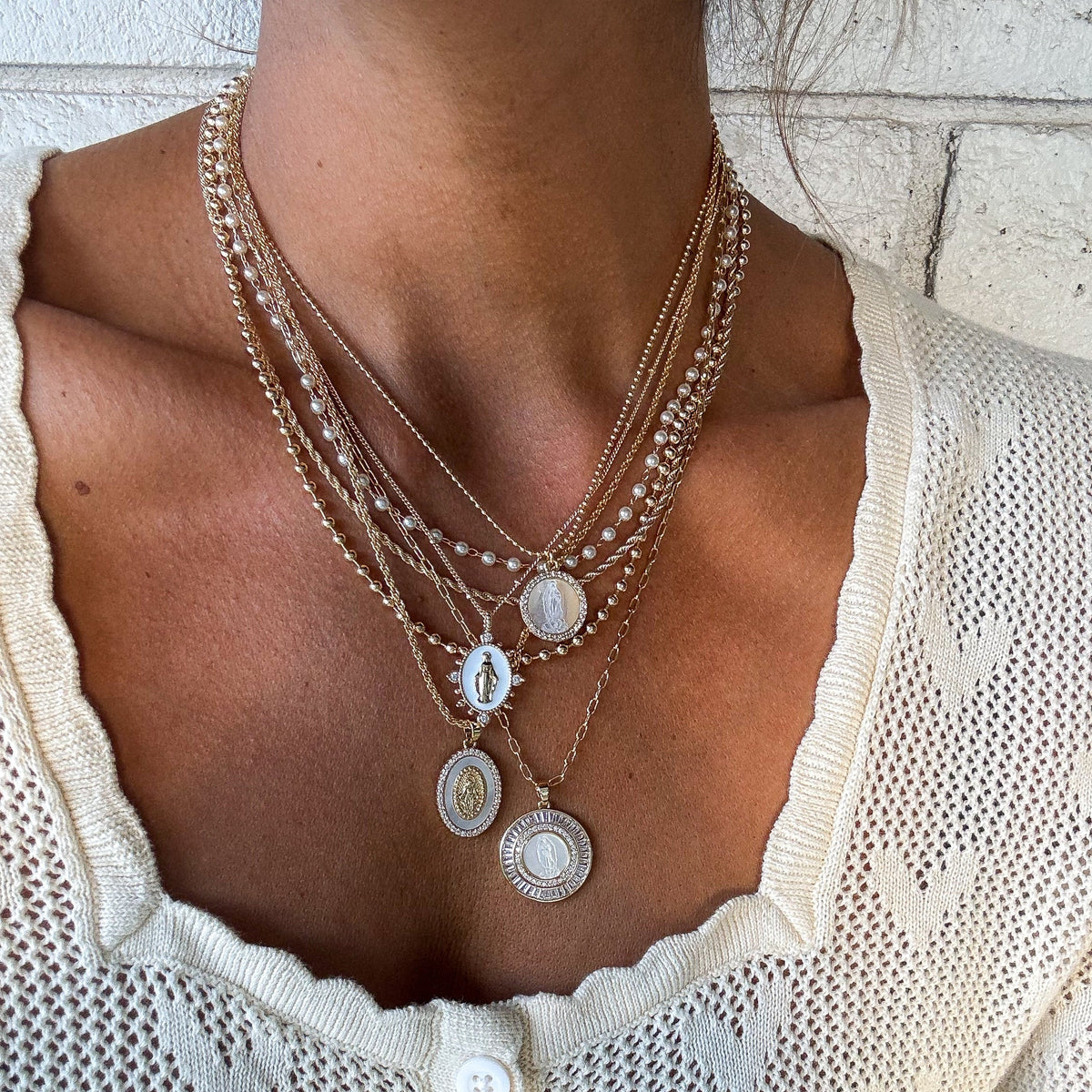 Petite Mother Mary Necklace by Joy Dravecky
