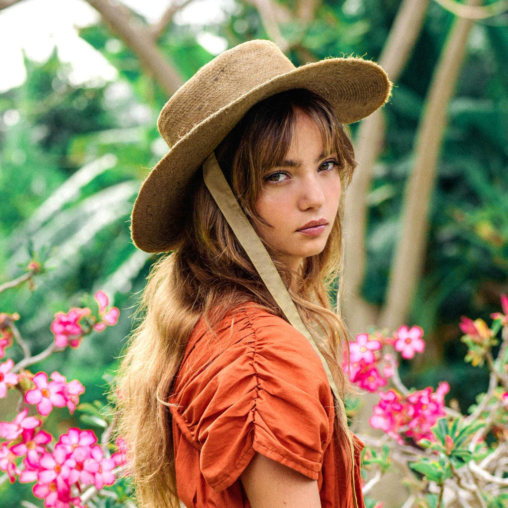 The Loli Jute Straw Hat in Neutral Beige by BrunnaCo