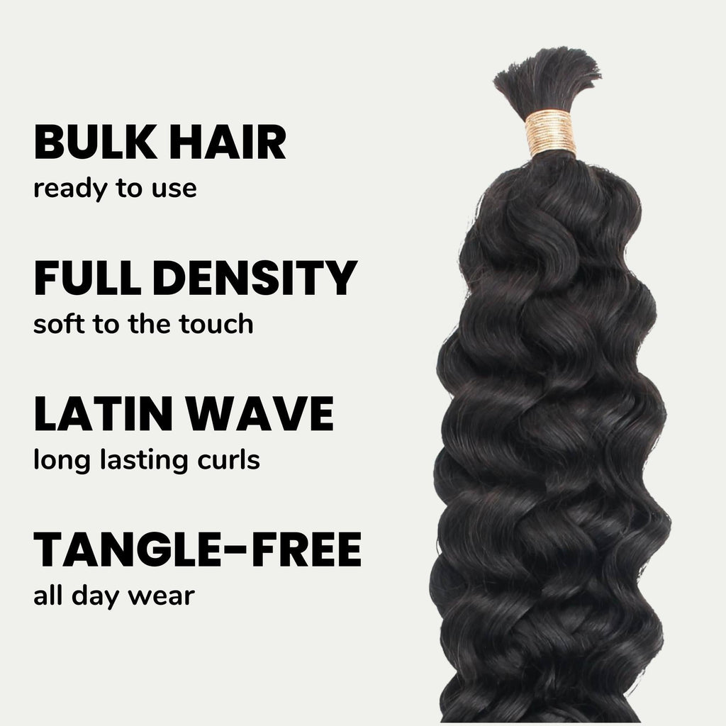 Latin Wave Bulk 100% Human Braiding Hair by Private Label