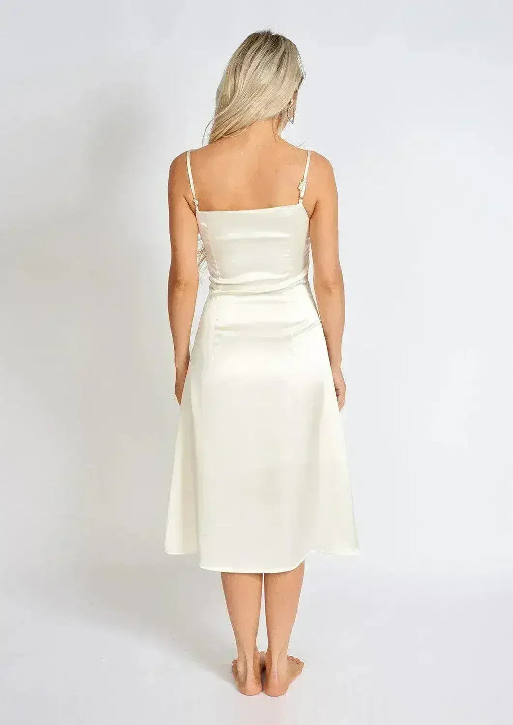 Léonie One Pearl Satin Slip Dress by Femstylo