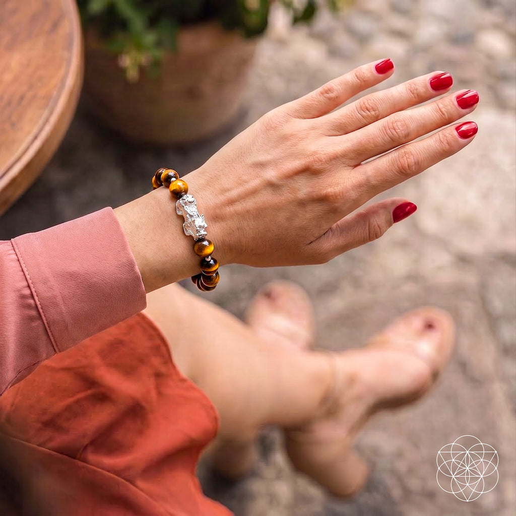 Fortune Flows - Tiger’s Eye & Pixiu Bracelet by Conscious Items