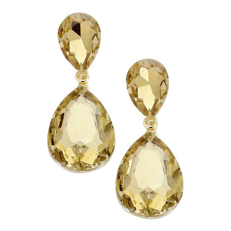 Women's Glass Crystal Teardrop Evening Dangle Earrings by Madeline Love