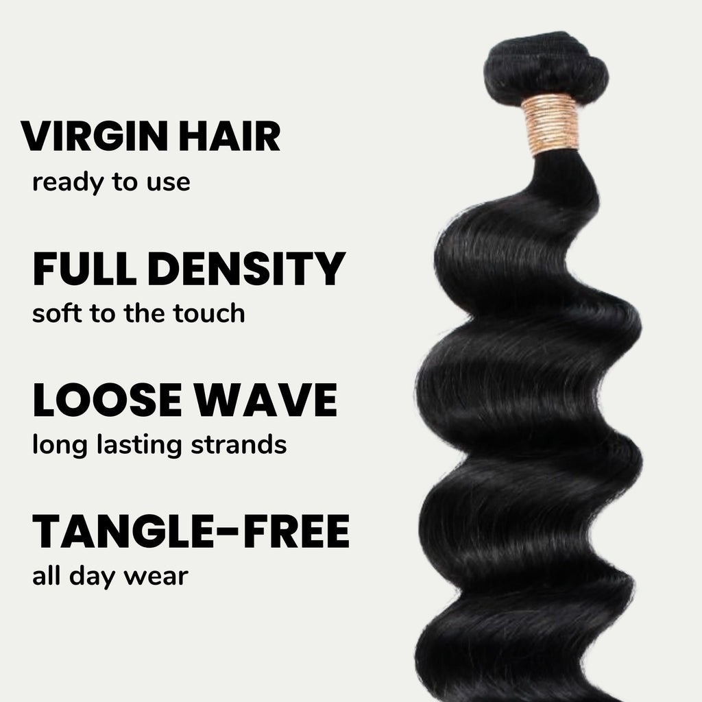 Loose Wave 100% Human Hair Bundles by Private Label
