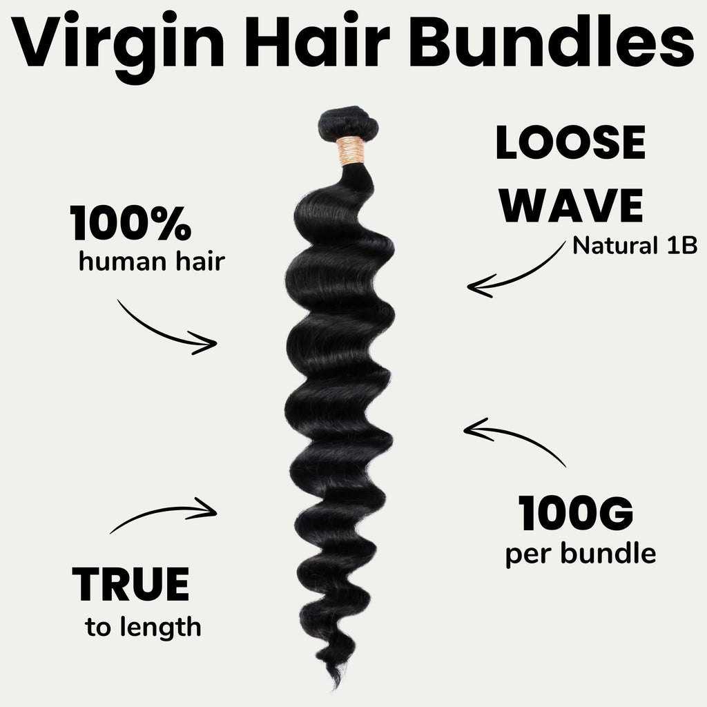 Loose Wave 100% Human Hair Bundles by Private Label