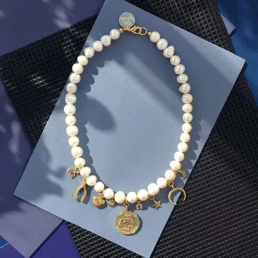 Lucky Charm Pearl Necklace by Femstylo