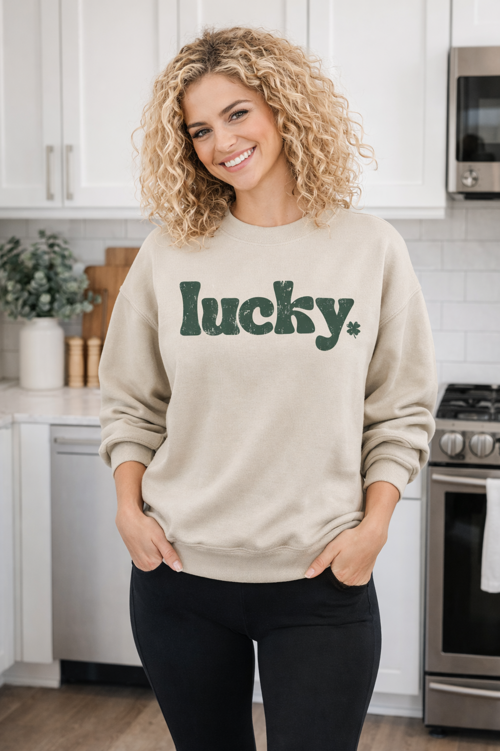 Lucky Charm Crewneck Sweatshirt by Fitkitty Culture Athleisure Wear, Yoga Wear & Women's Clothing