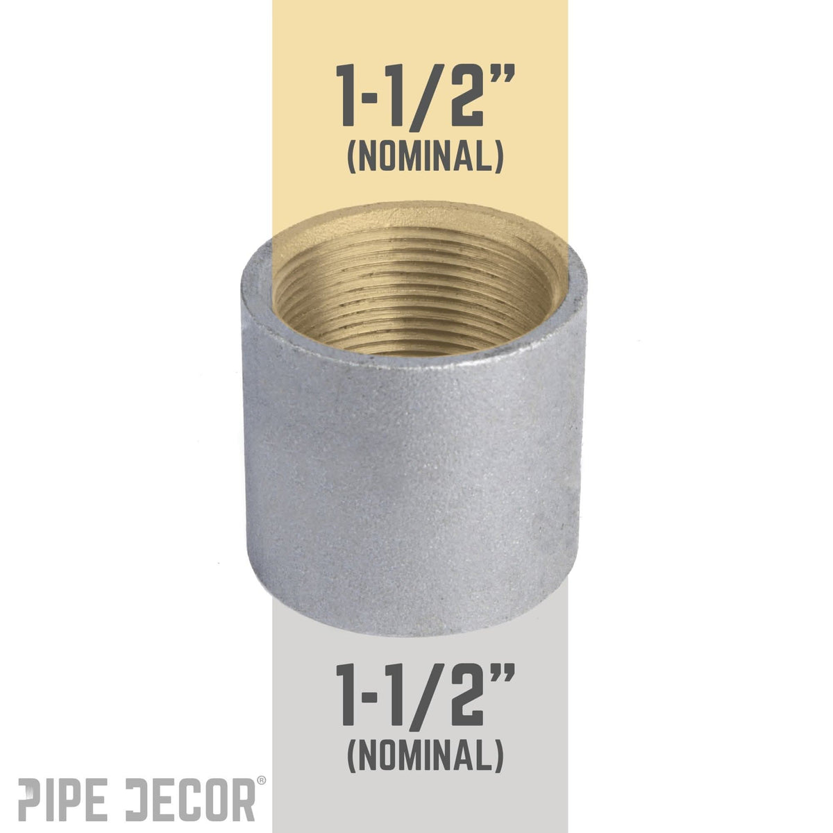 1 1/2 in. Black Merchant Coupling by PIPE DECOR