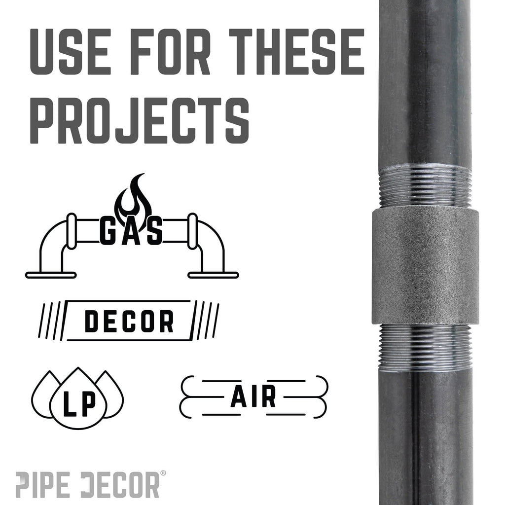 1 in. Black Merchant Coupling by PIPE DECOR