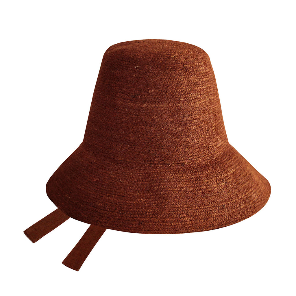 The Meg Jute Straw Hat In Burnt Sienna by BrunnaCo