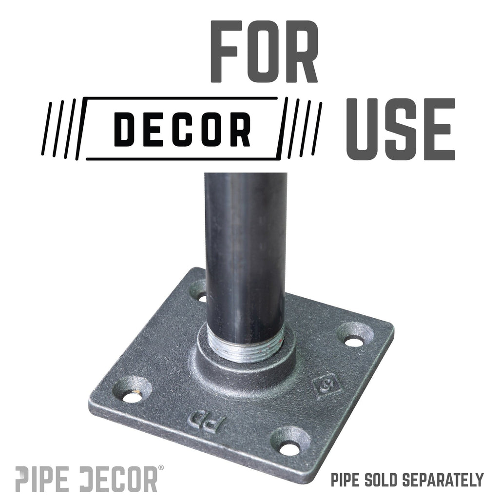 1/2 in. Black Square Mini Flange by PIPE DECOR