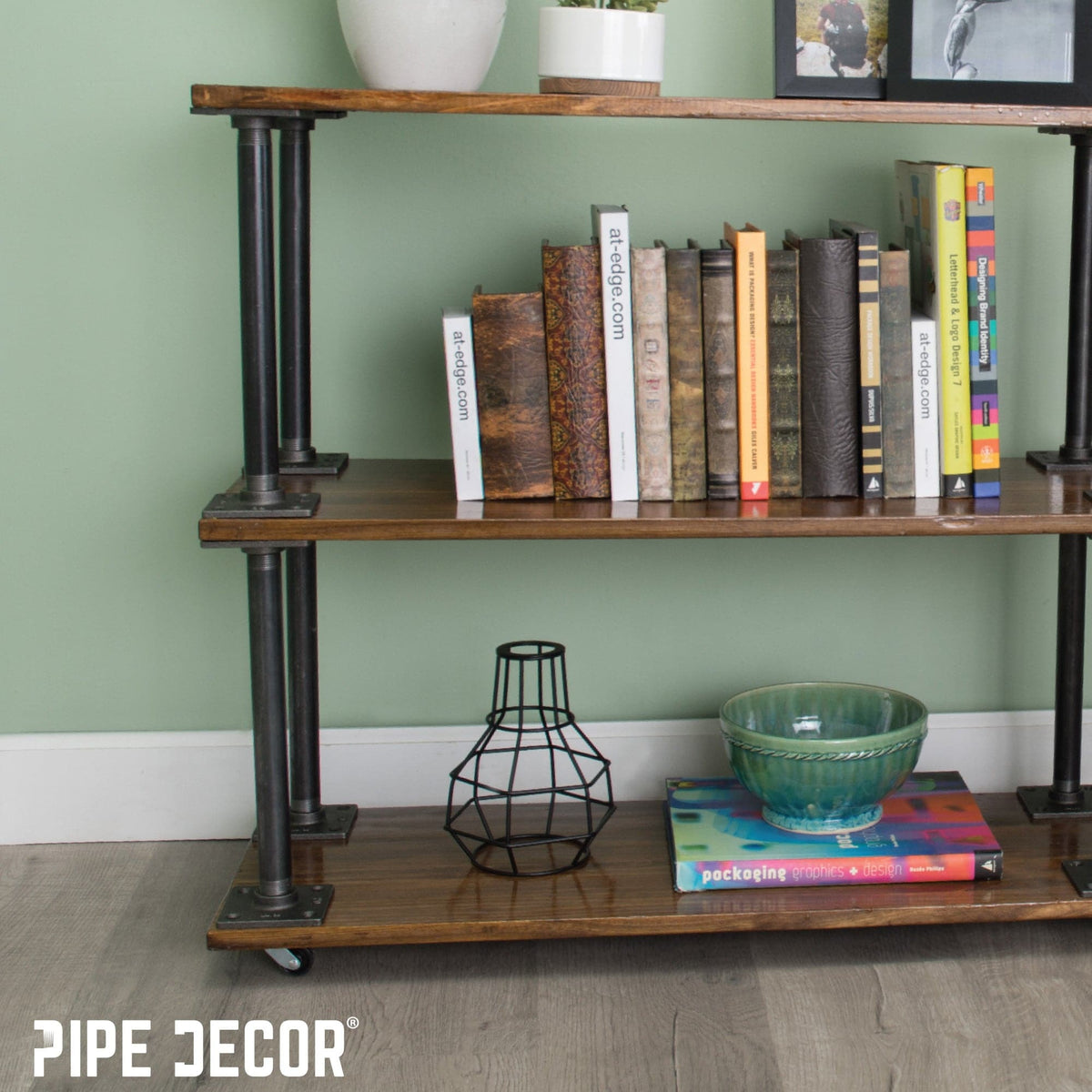 1/2 in. Black Square Mini Flange by PIPE DECOR