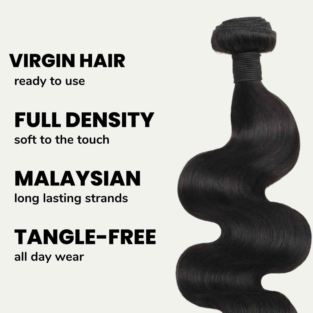 Malaysian Body Wave 100% Human Hair Bundles by Private Label