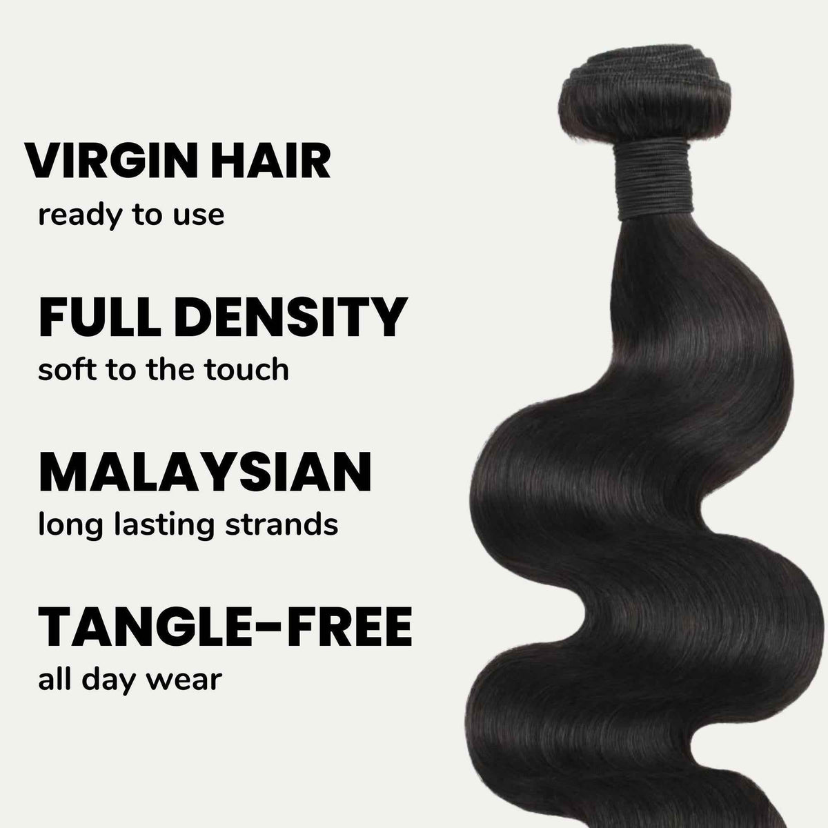 Malaysian Body Wave 100% Human Hair Bundles by Private Label